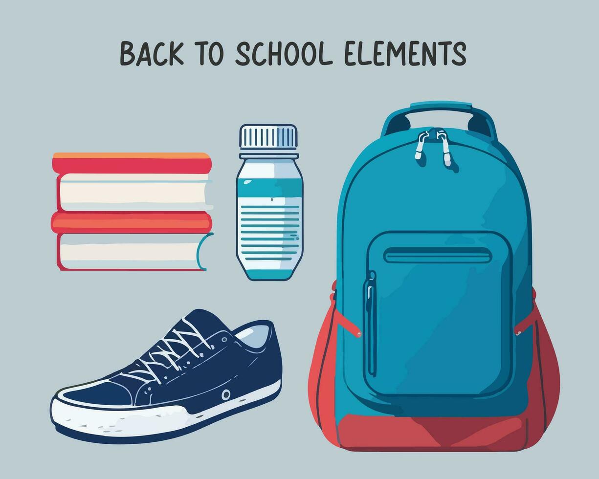 Welcome back to school concept school office supplies back to school elements sets collection vector