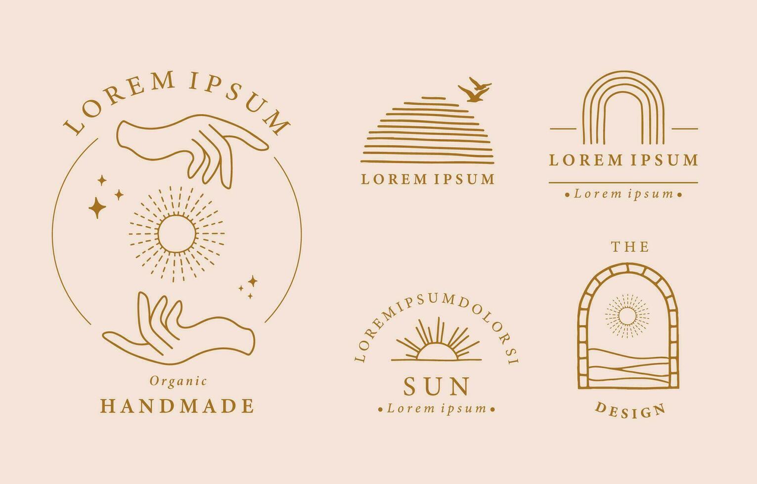 Collection of line design with sun,sea,wave.Editable vector illustration for website, sticker, tattoo,icon
