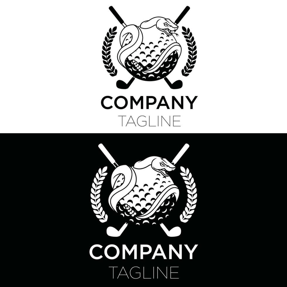 golf serpiente logo vector