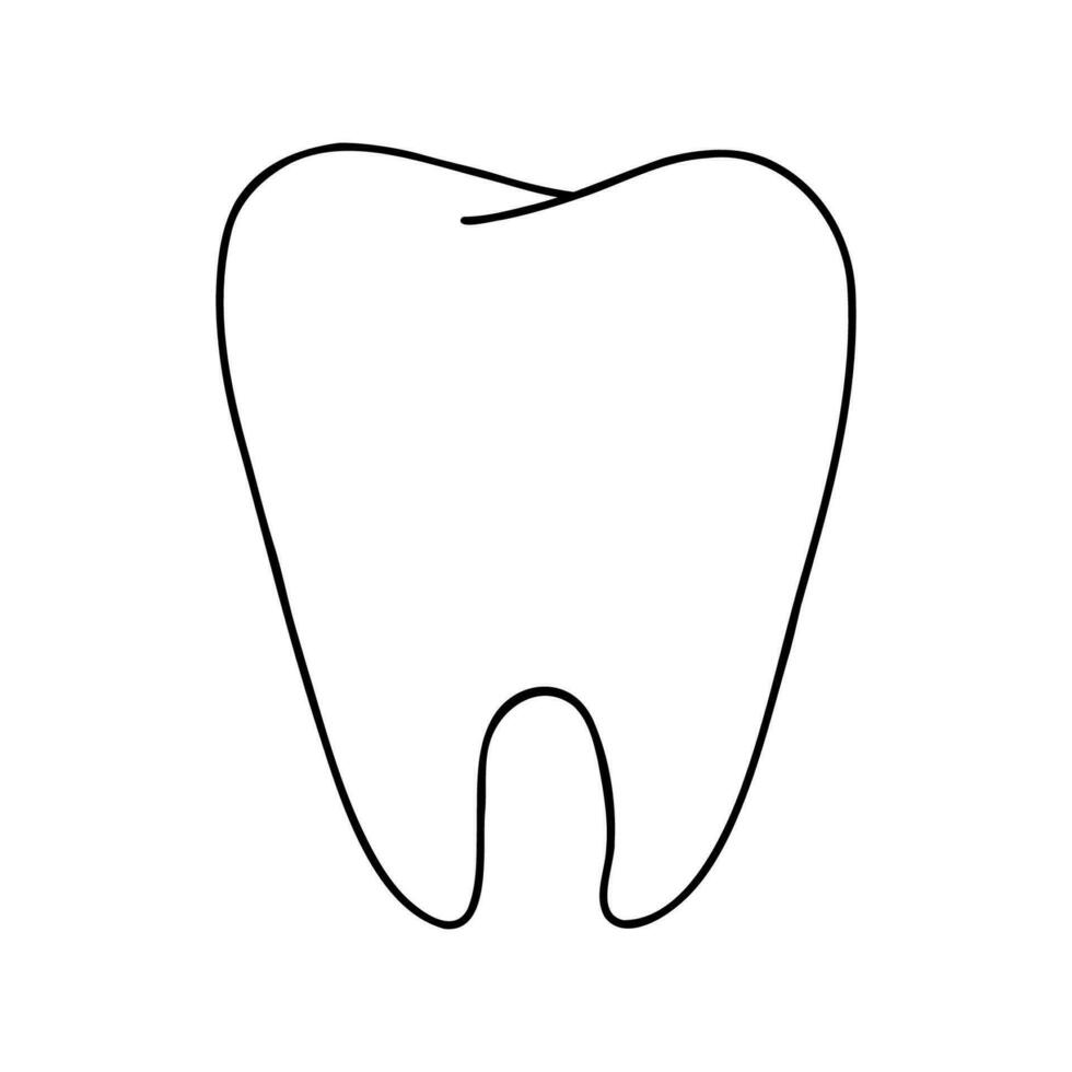 Healthy tooth outline doodle icon. Dentistry, stomatology and dental care concept. Vector hand drawn sketch isolated on white background.