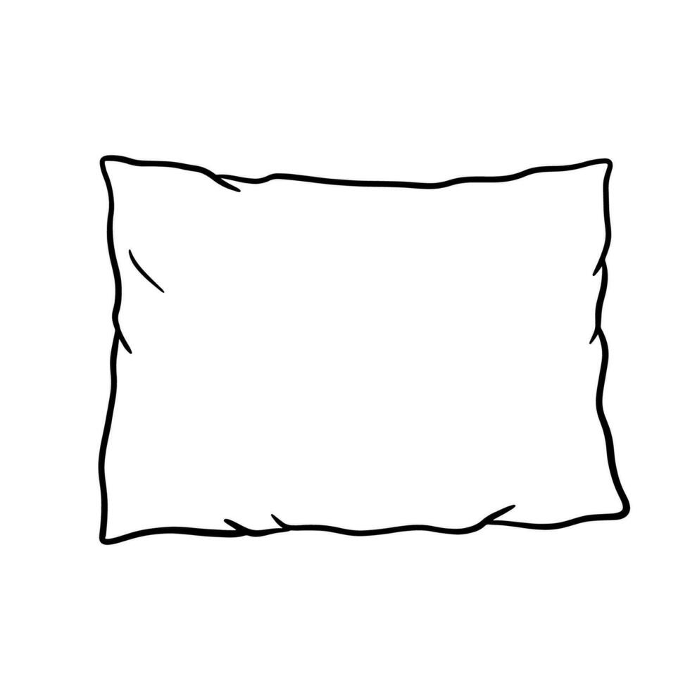 Pillow outline icon. Vector doodle sketch isolated on white background