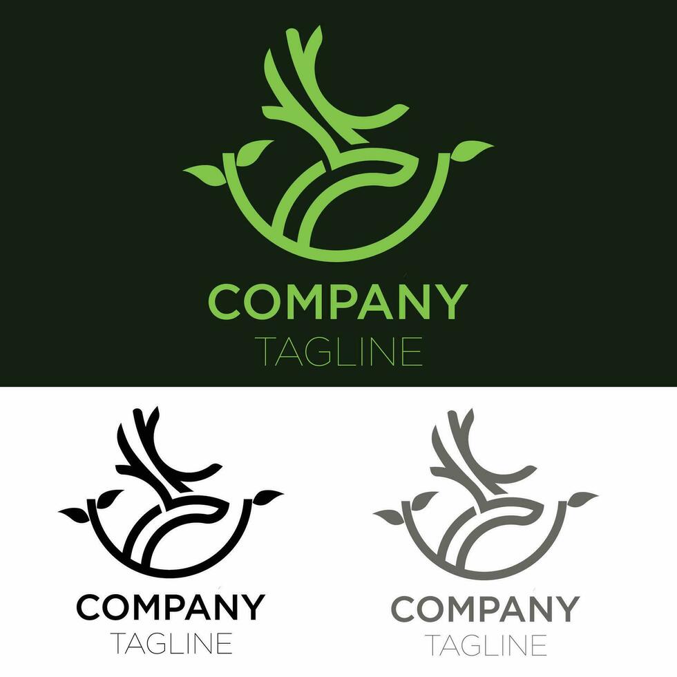 Natural Deer Logo vector