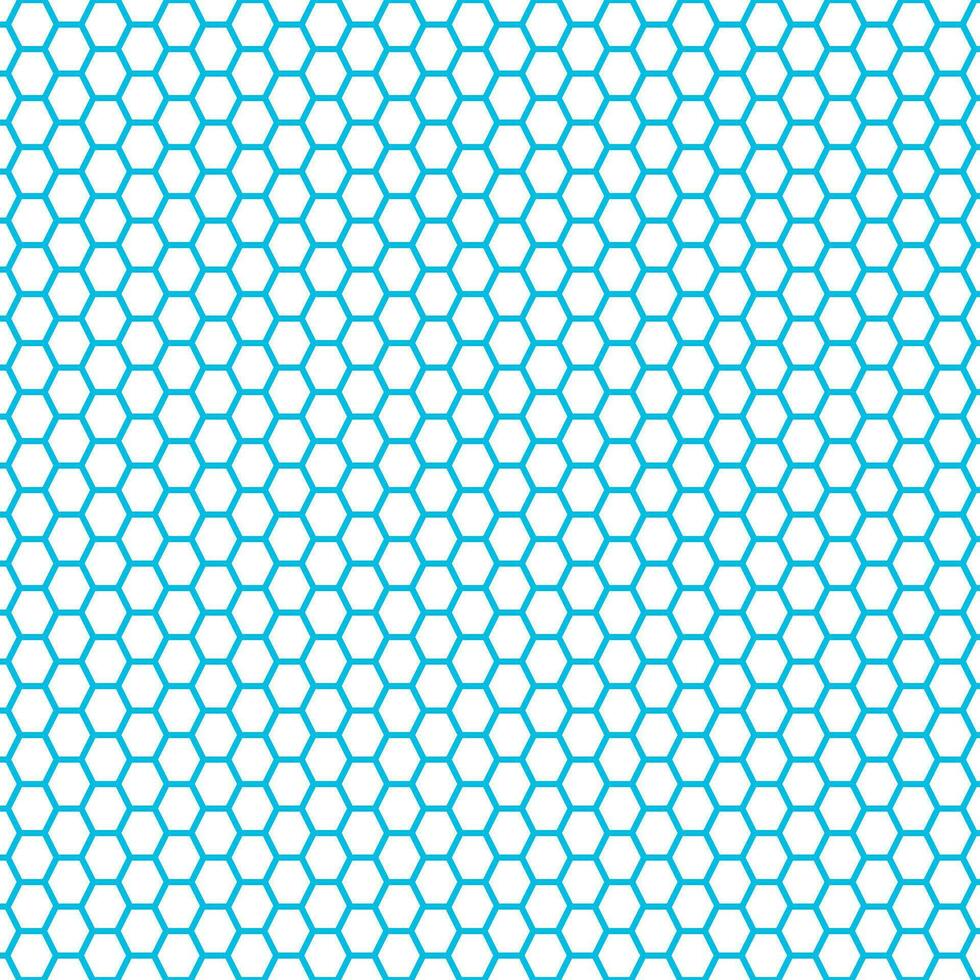 Seamless pattern of blue hexagon on white background for web, print, textile, wallpaper, gift wrapping paper and other. vector