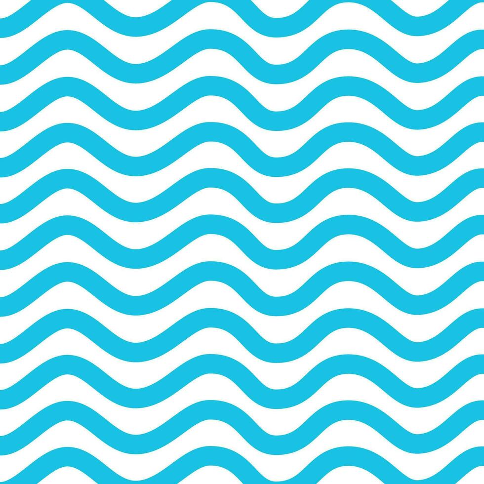Seamless blue wave pattern on white background. vector