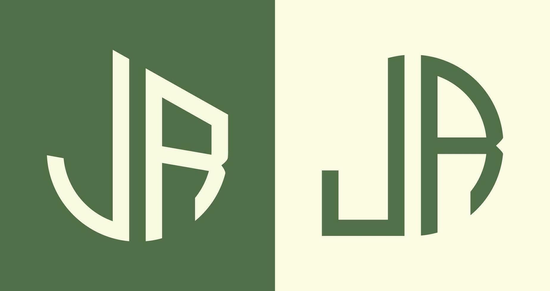 Creative simple Initial Letters JR Logo Designs Bundle. vector