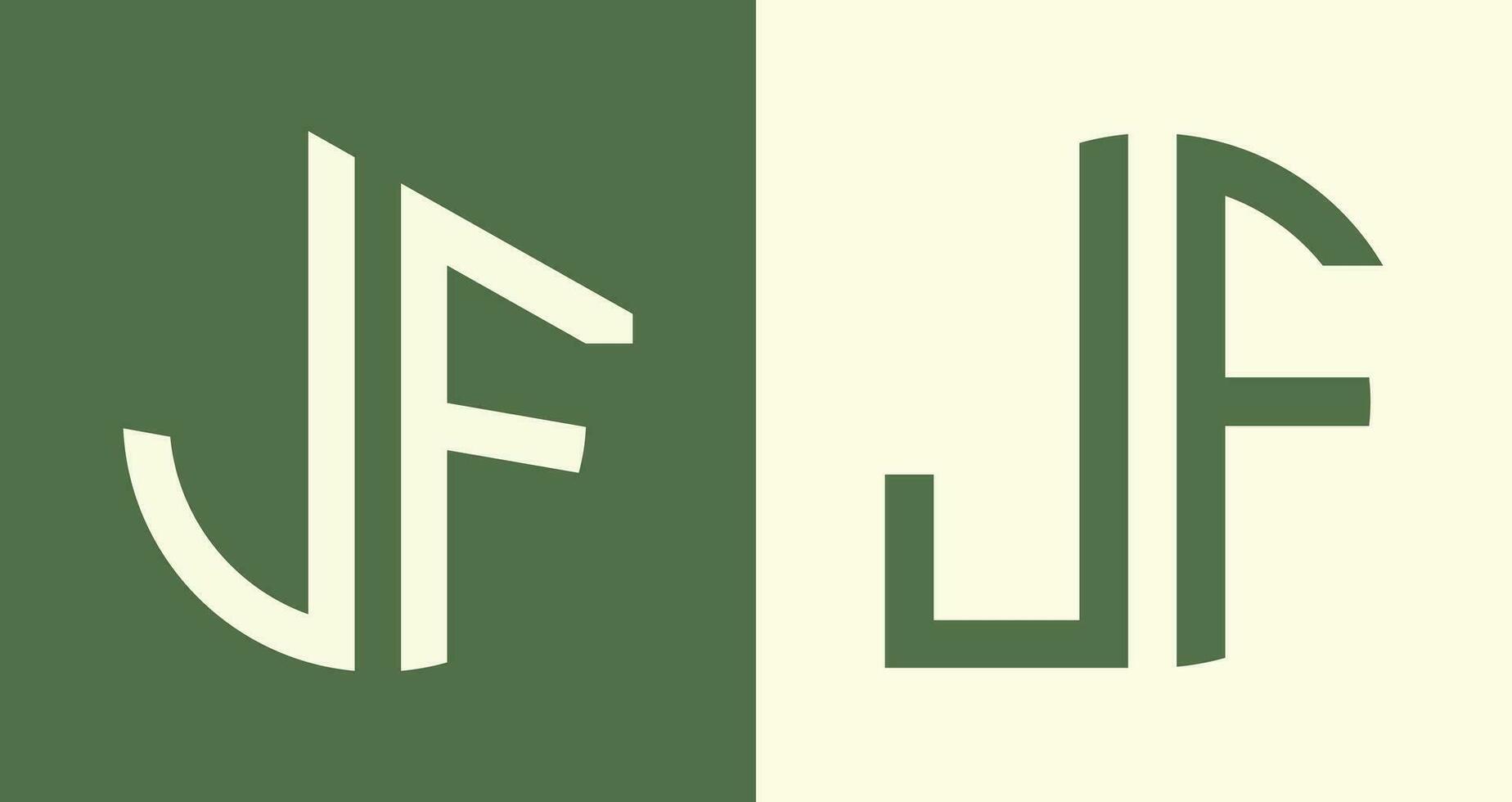 Creative simple Initial Letters JF Logo Designs Bundle. vector
