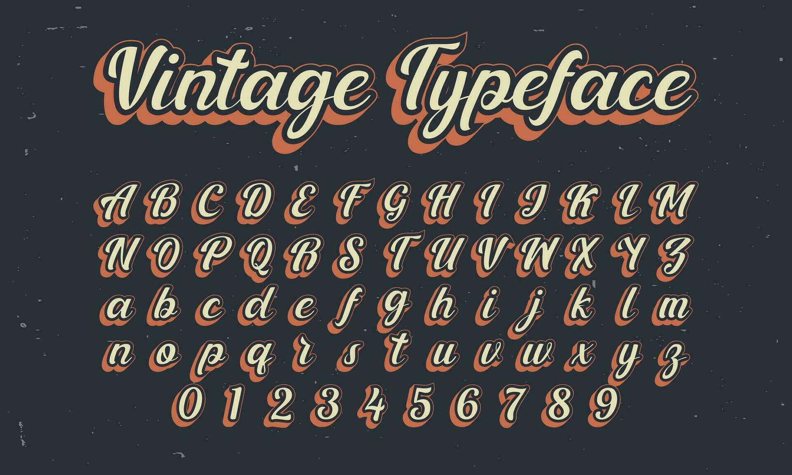 Clásico retro vector alfabeto fuente tipografía tipo de letra diseño