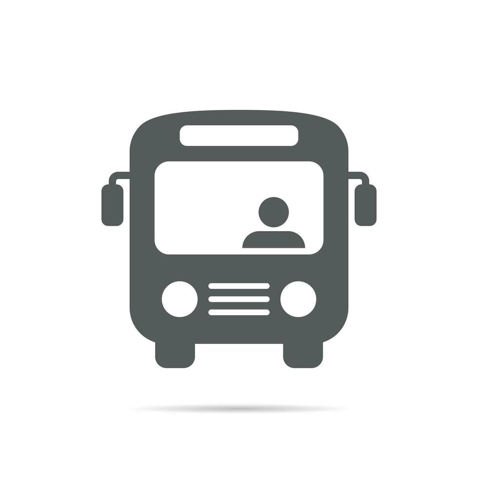 Bus icon vector. Public transport sign symbol with driver vector