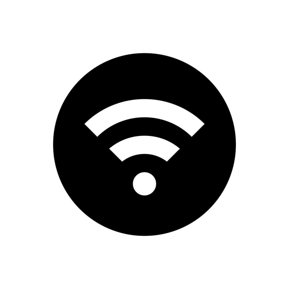 Wifi signal icon vector in circle background. Wireless fidelity network connection symbol concept