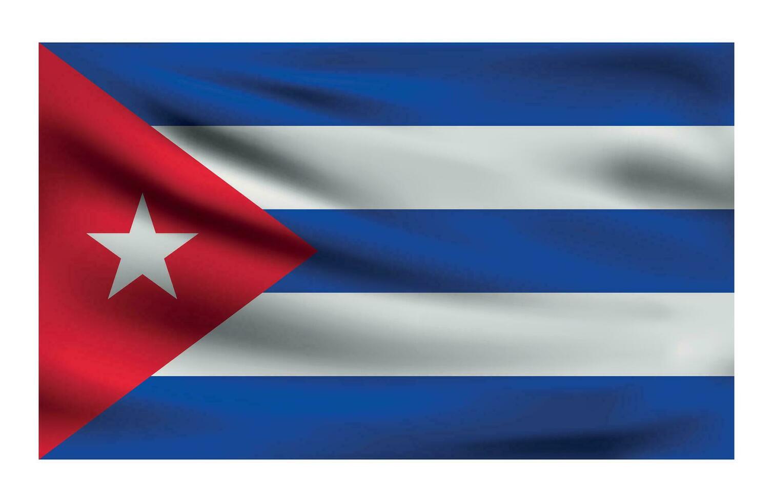 Realistic National flag of Cuba. vector