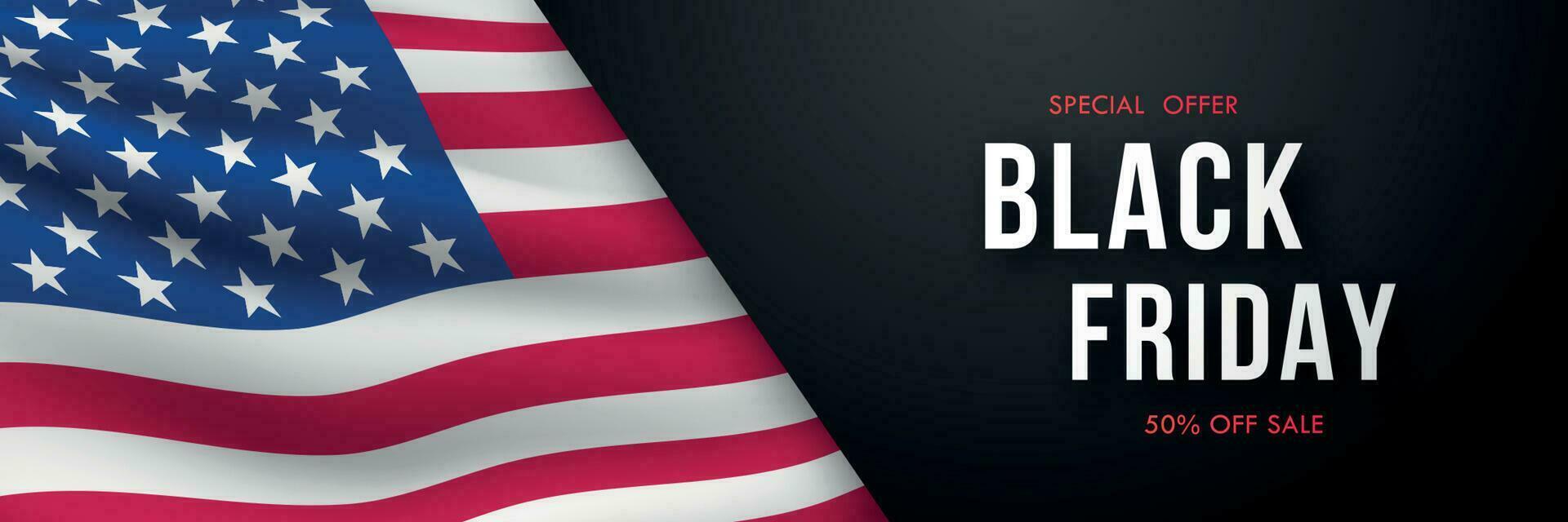 Black Friday horizontal banner. vector