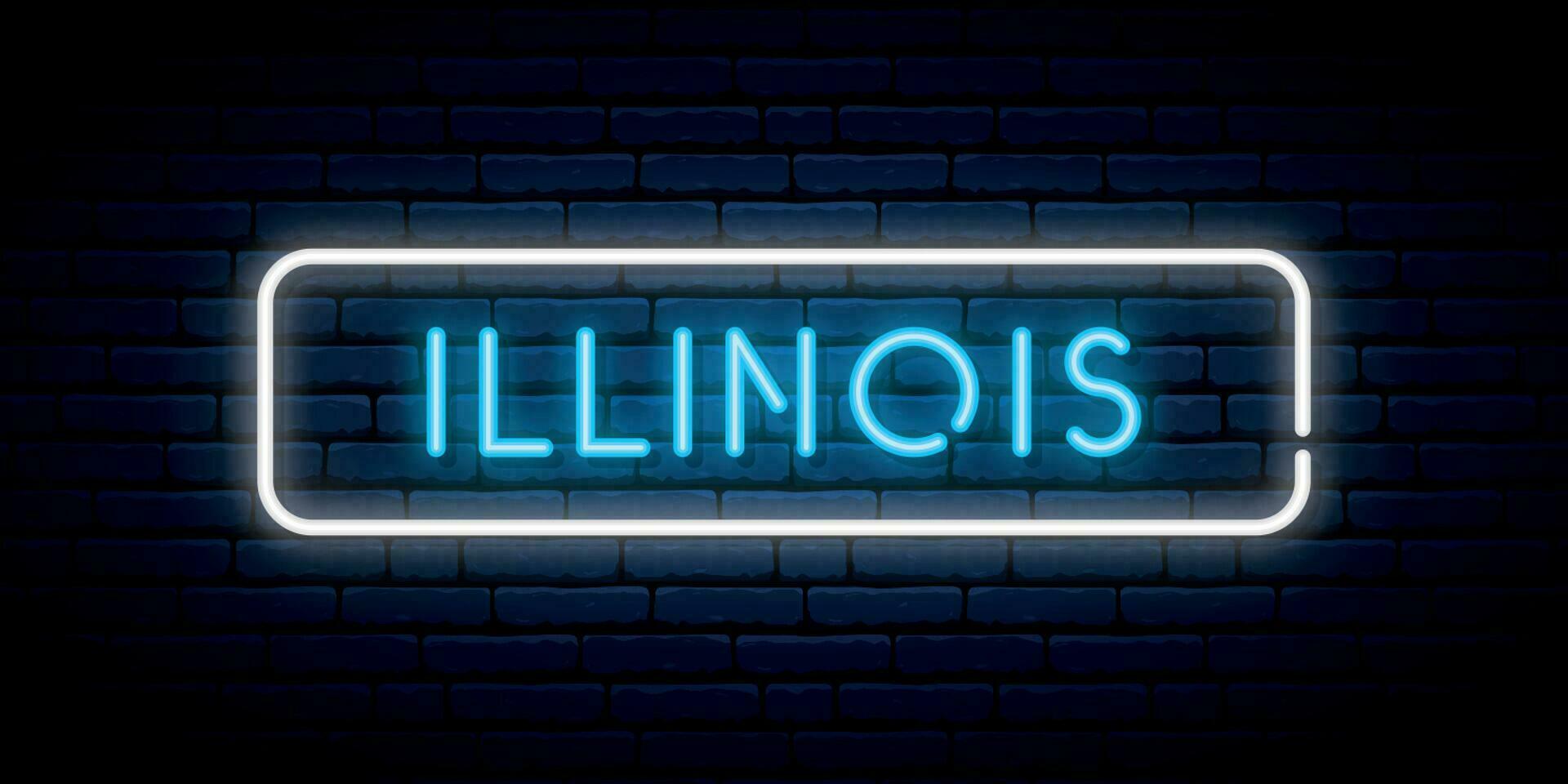 Illinois neon signboard. vector