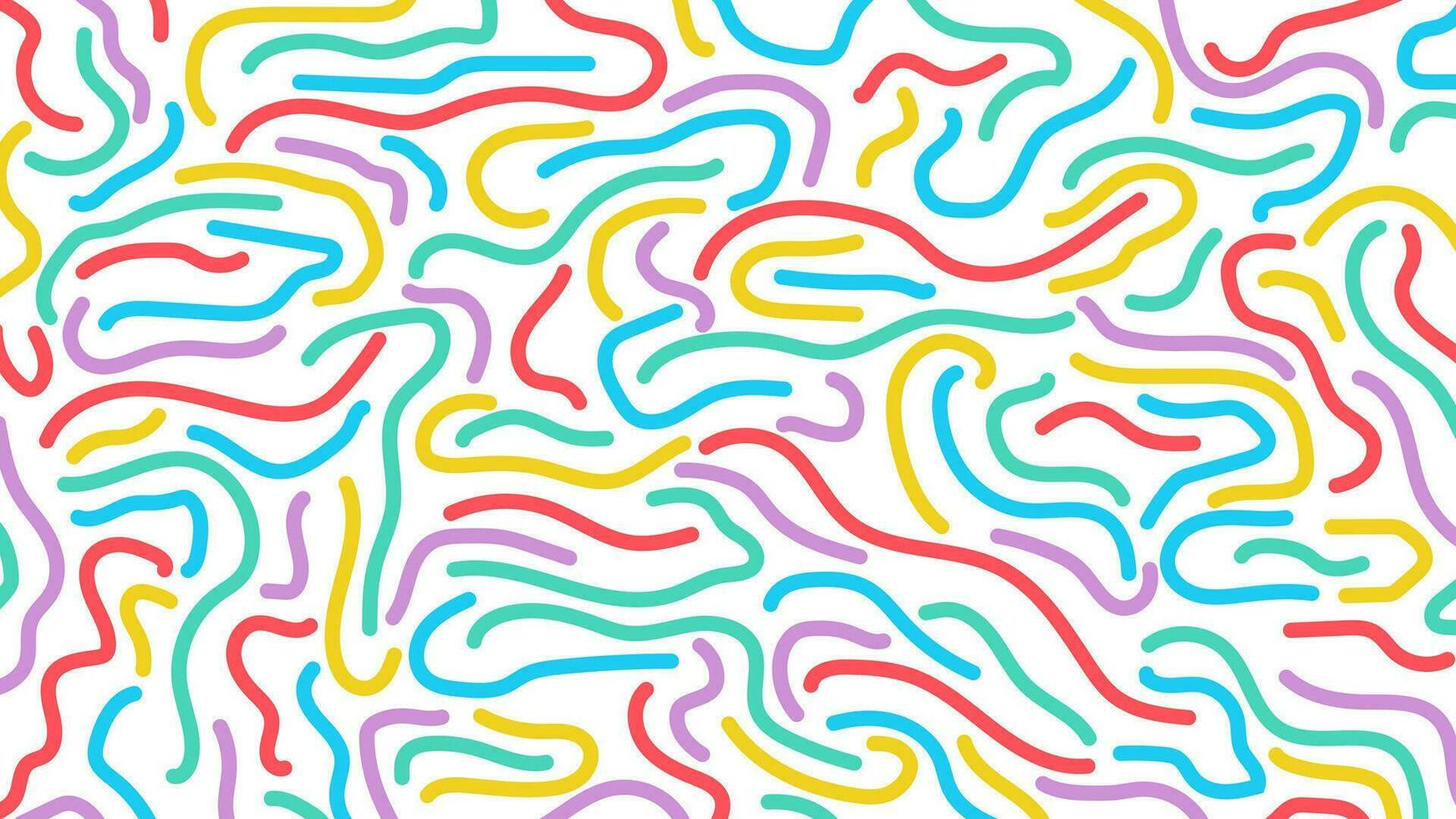 colorful line doodle seamless pattern design vector illustration with pastel color style