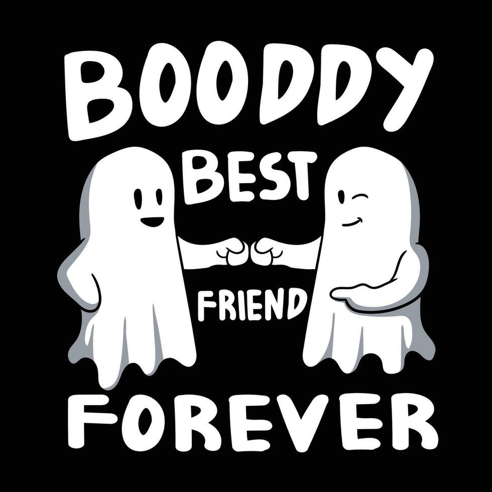 Ghost with buddy vector illustration