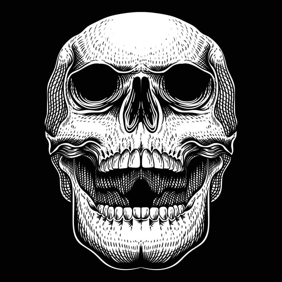 Skull position facing up vector illustration