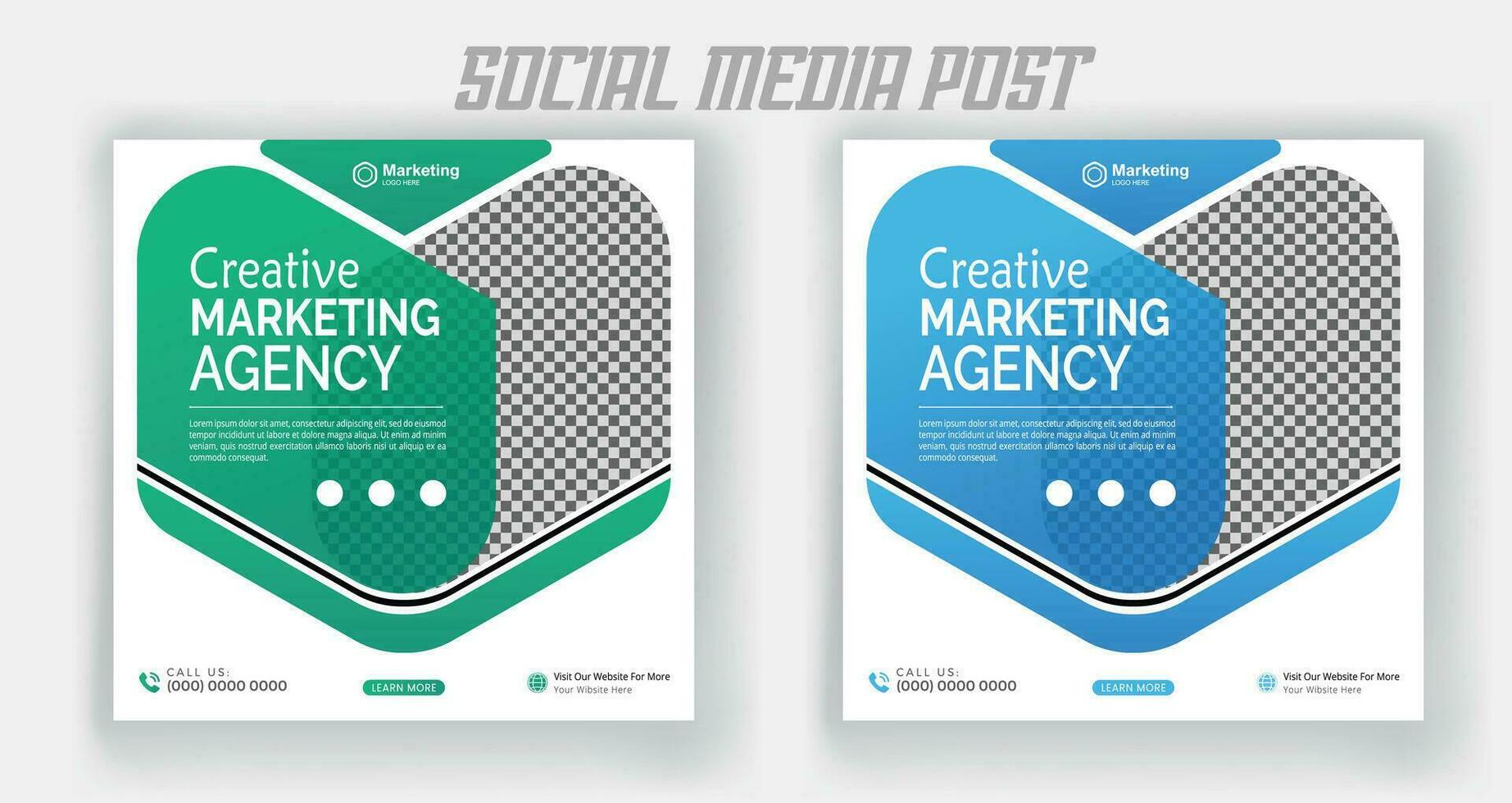 Digital marketing live webinar and corporate social media post template vector