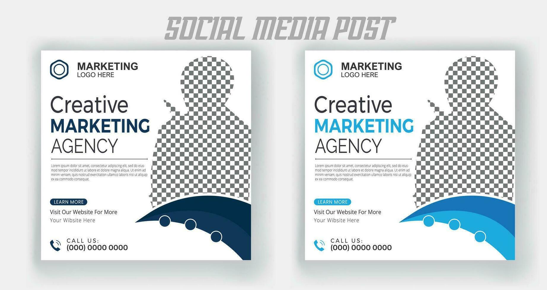 Digital marketing live webinar and corporate social media post template vector