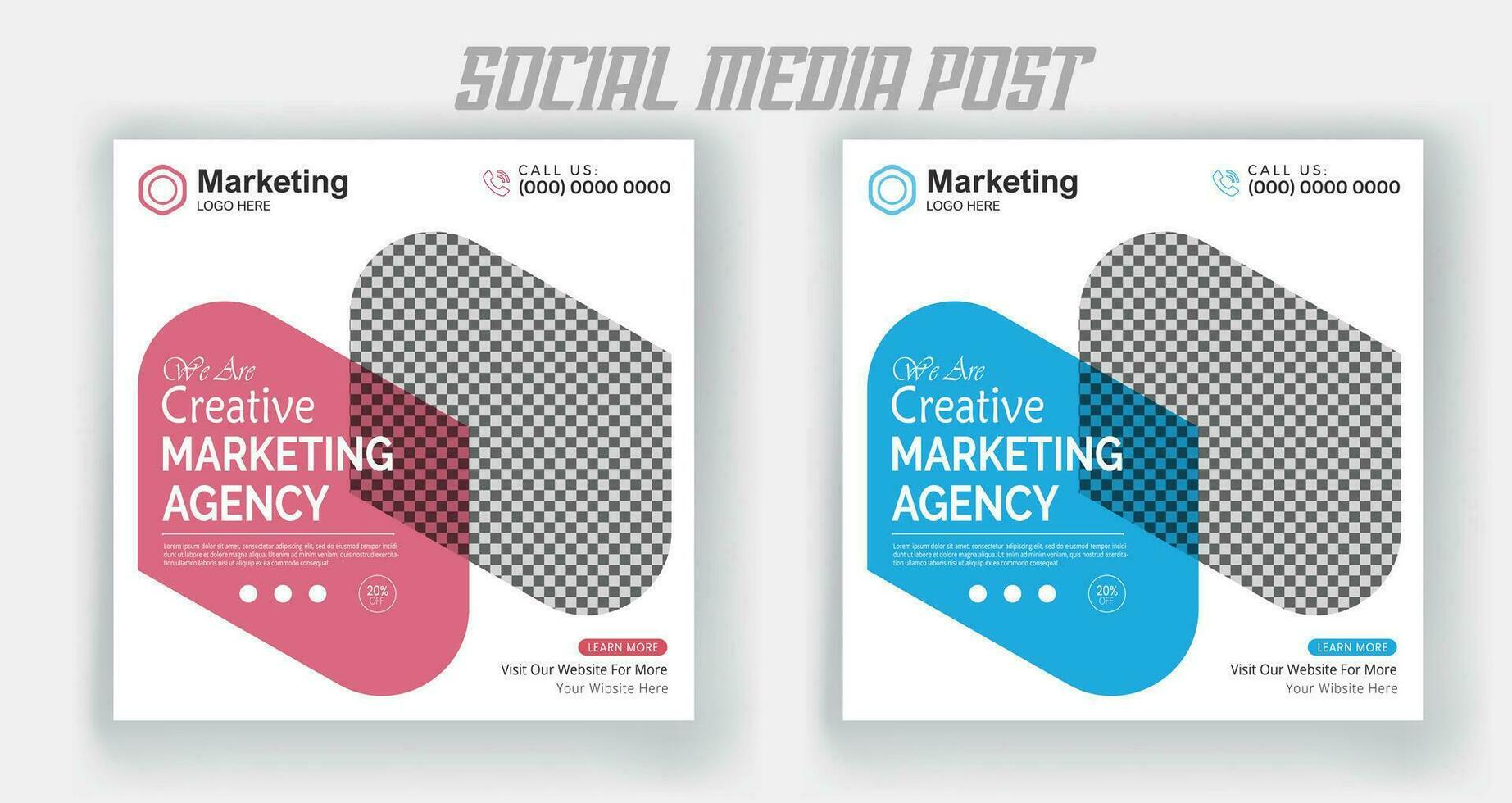 Digital marketing live webinar and corporate social media post template vector