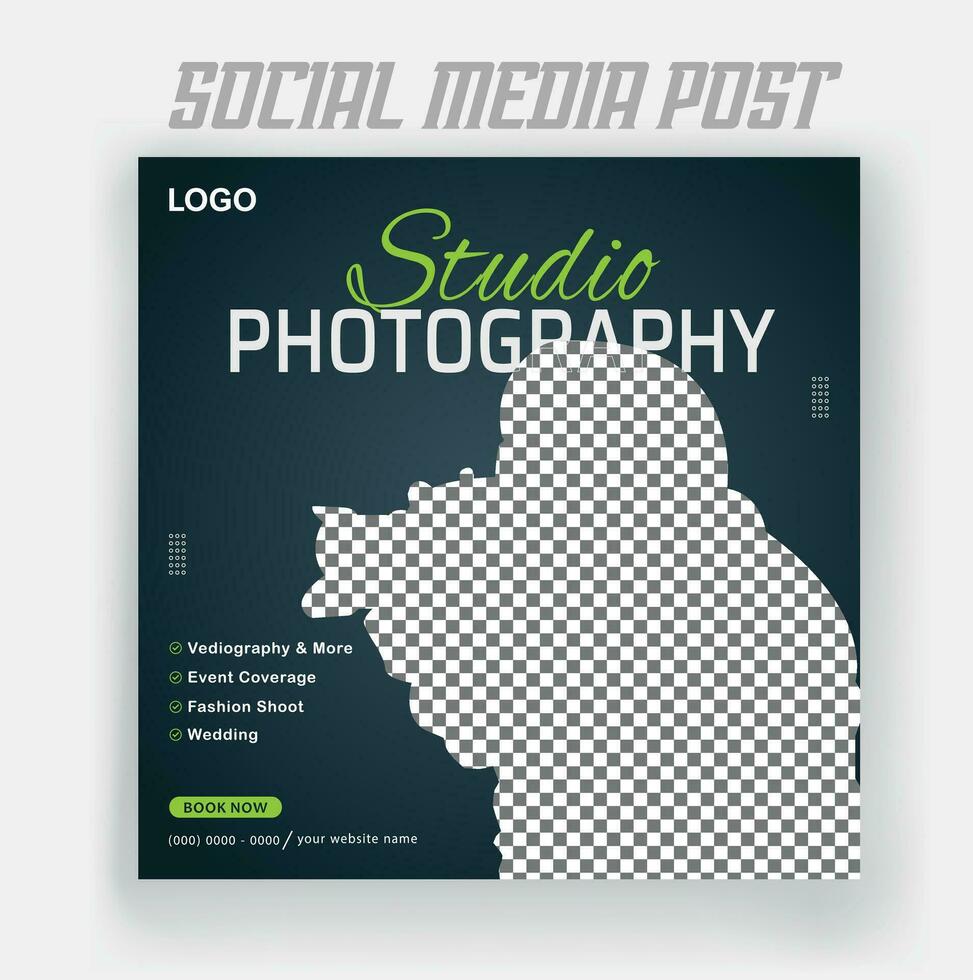 Photography services social media post template and web banner vector