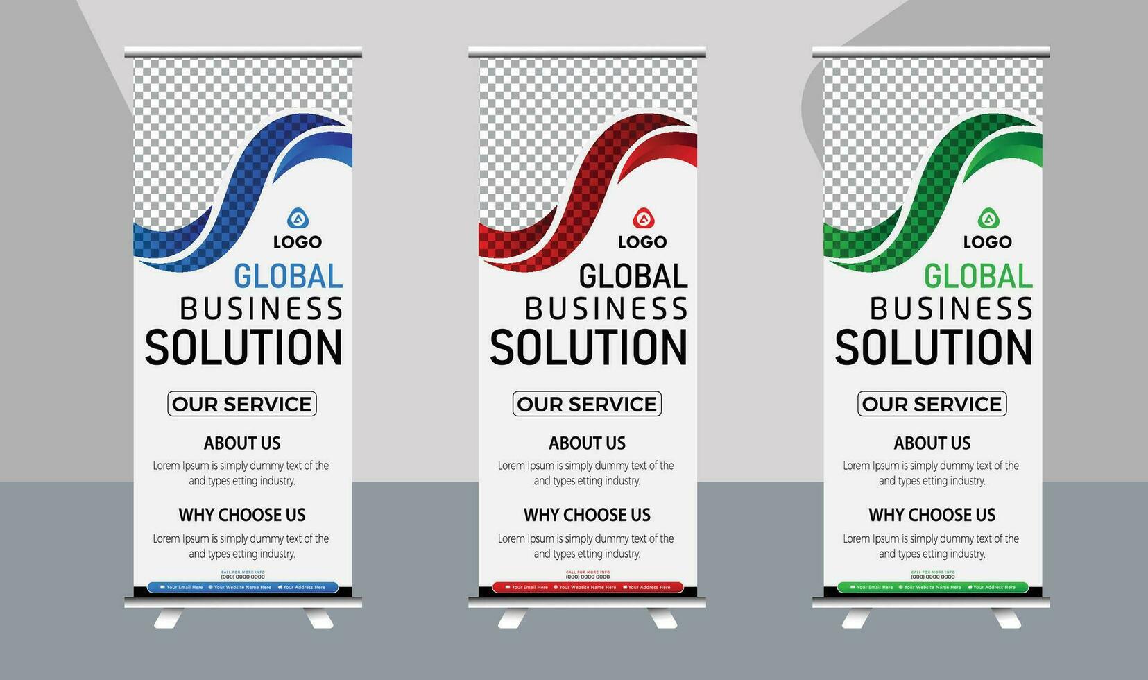 Corporate rollup banner template vector