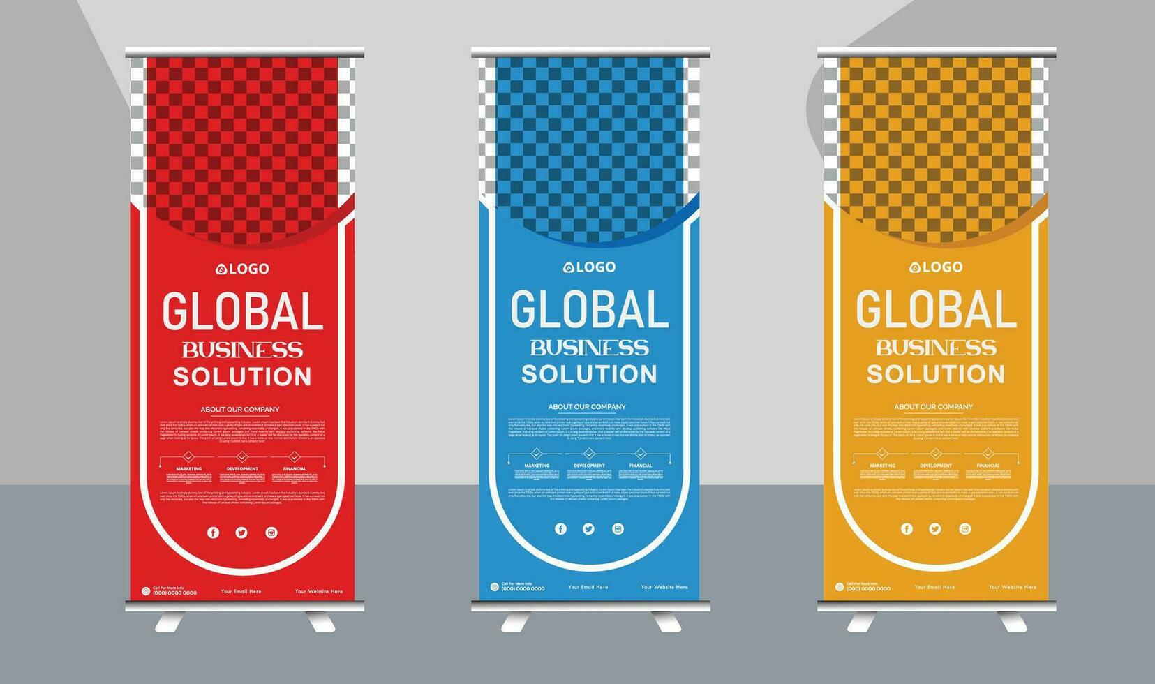 Corporate rollup banner template vector