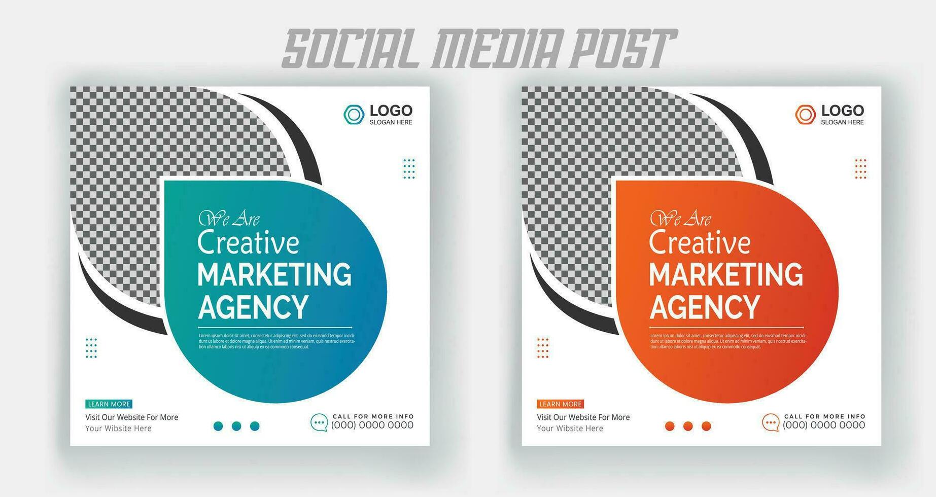 Digital marketing live webinar and corporate social media post template vector