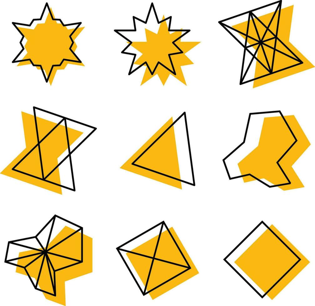 Set of geometric shapes. Memphis design, retro elements for web, vintage, advertisement, commercial banner, poster, leaflet, billboard, sale. Collection trendy halftone vector geometric shapes.