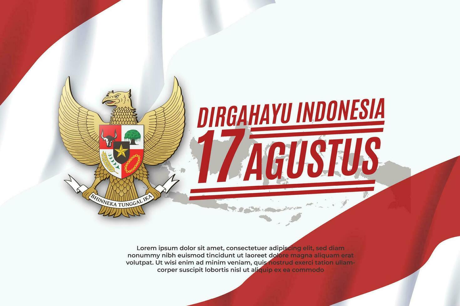 indonesia independence day 17 agustus template background vector