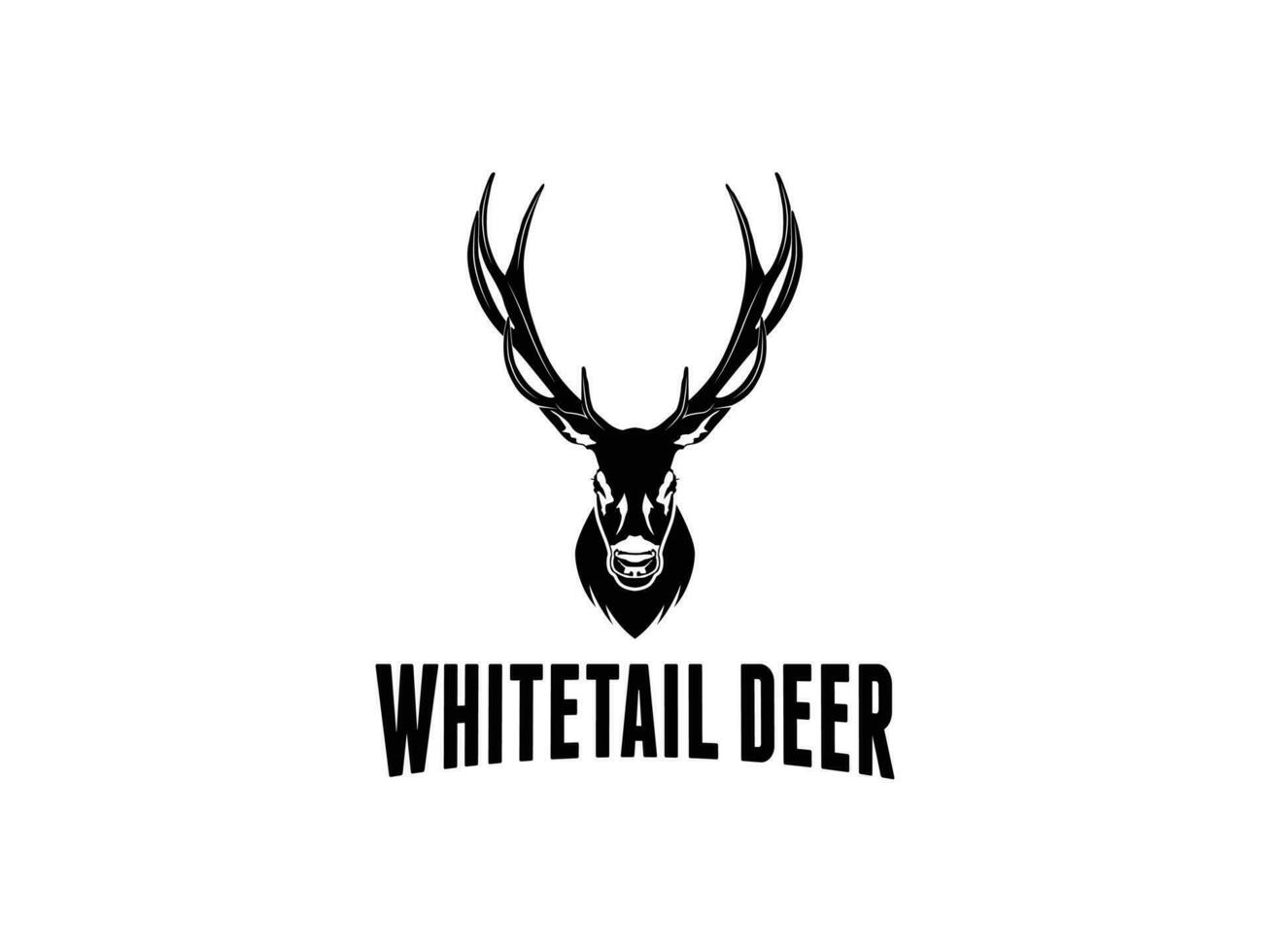 Whitetail deer silhouette vector art hunting logo