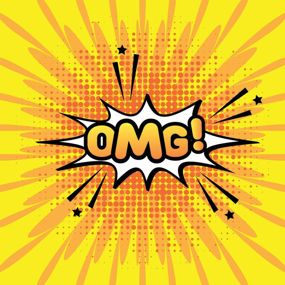 Colorful Comic book, Cartoon comic background with various speech bubbles, symbols, pop-art style and sound effect and  style Rays, radial, halftone, dotted effect colored Halftone Backgrounds vector