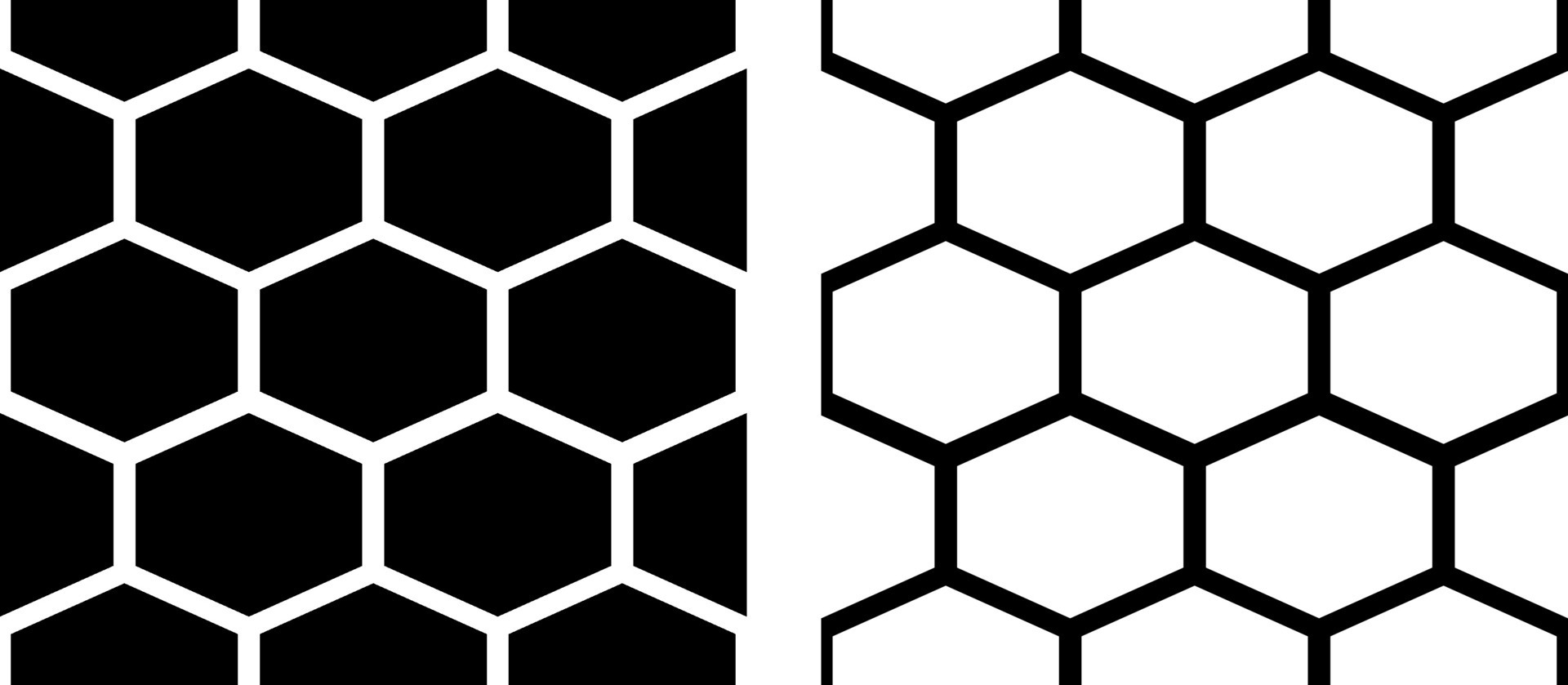 Seamless black and white vector pattern. Honey or hexagon shape. Simple