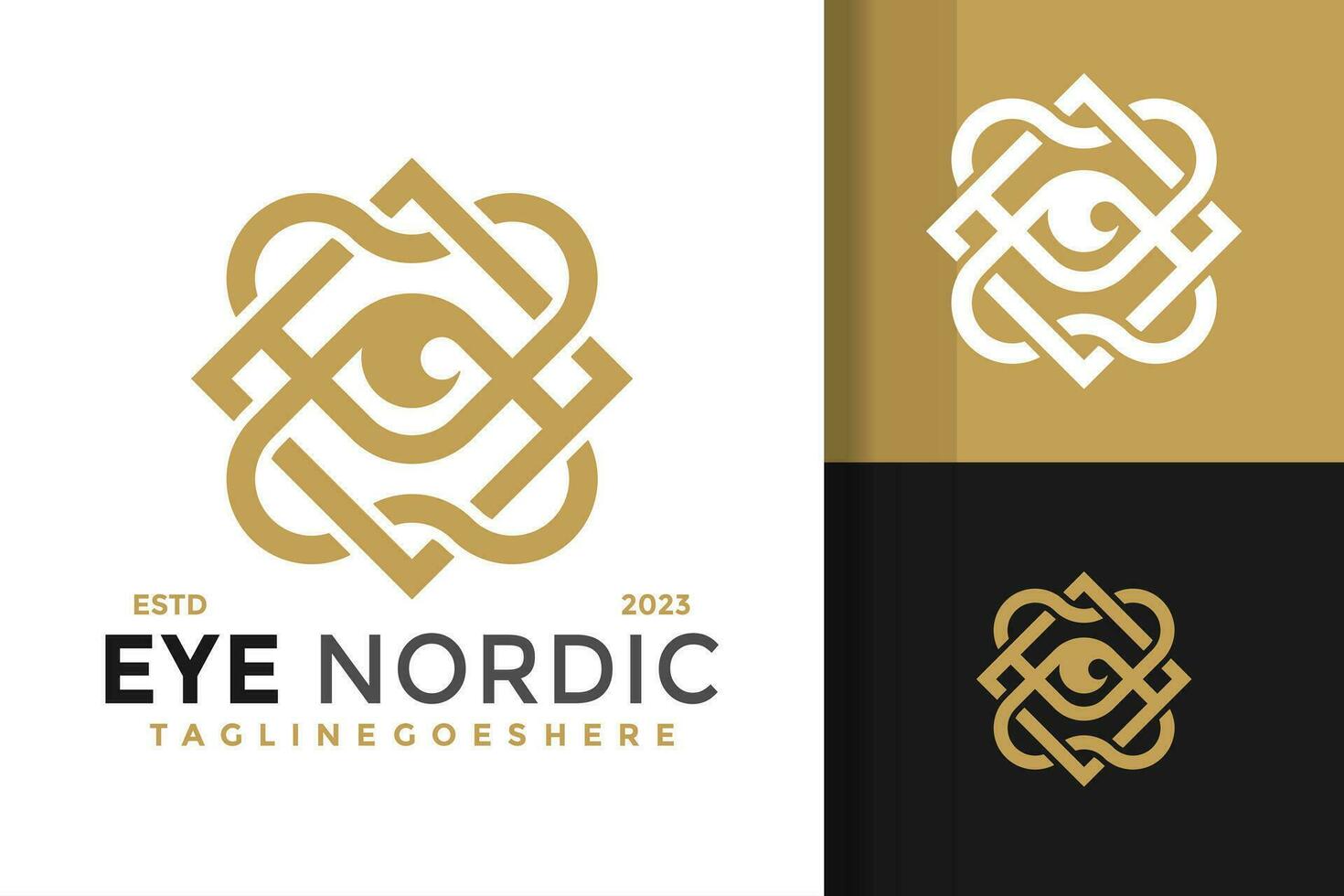 Nordic Eye logo design vector symbol icon illustration