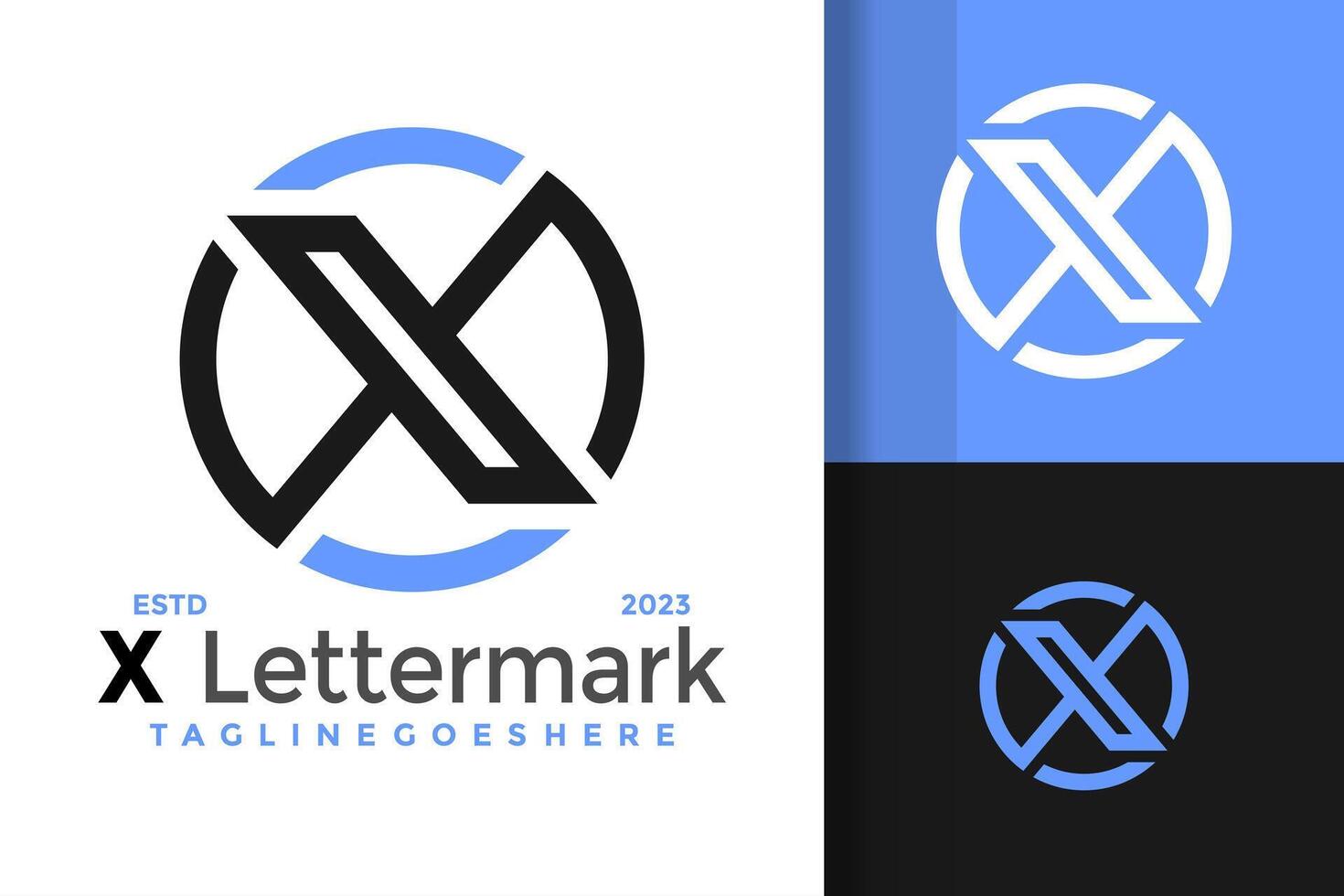 Circle Letter X logo design vector symbol icon illustration