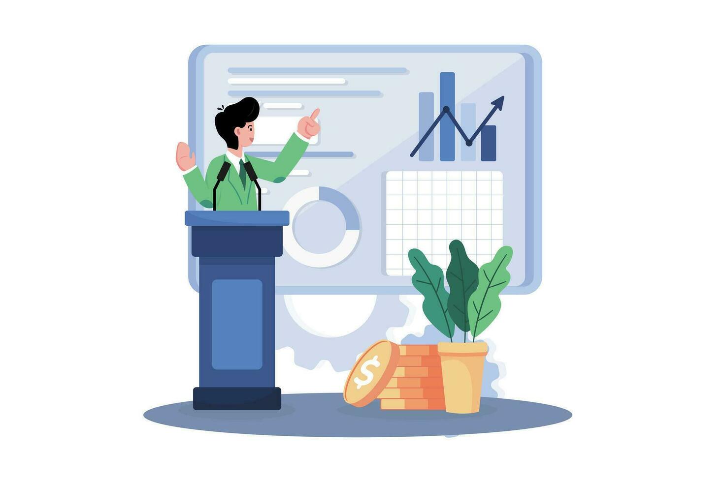 Businessman Presenting Data Analytics vector