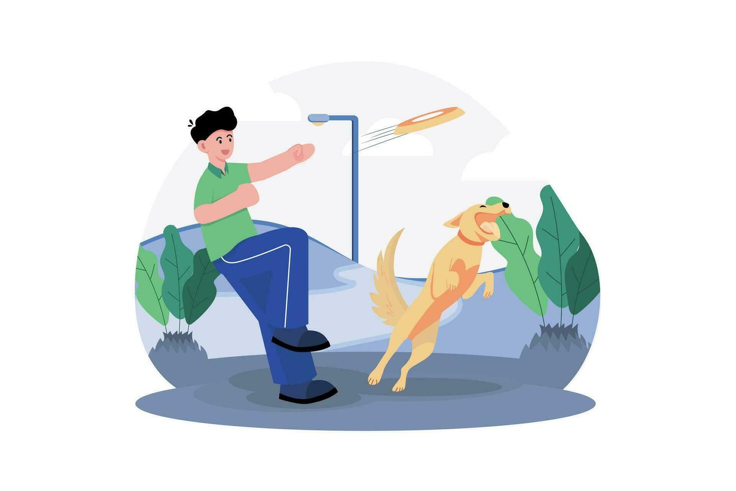 Dogs And Owners In The Park vector