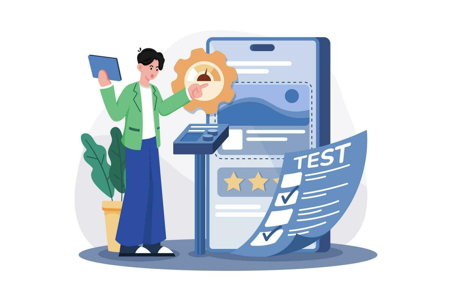 Usability Testing Illustration concept on white background vector