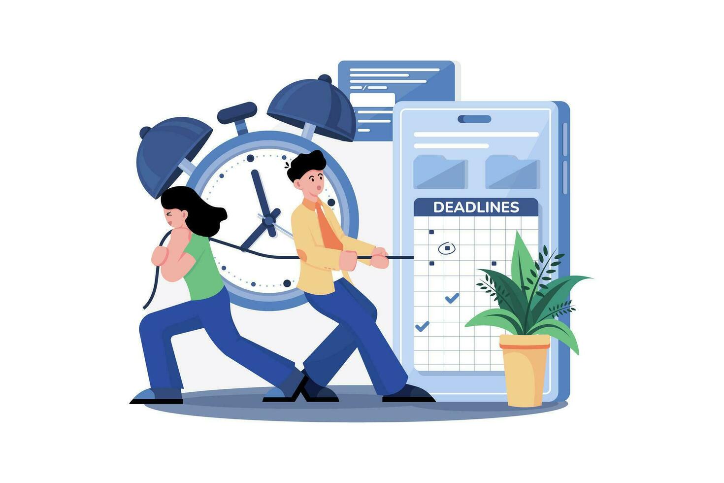 Teamwork Of People With Schedules And Tasks vector