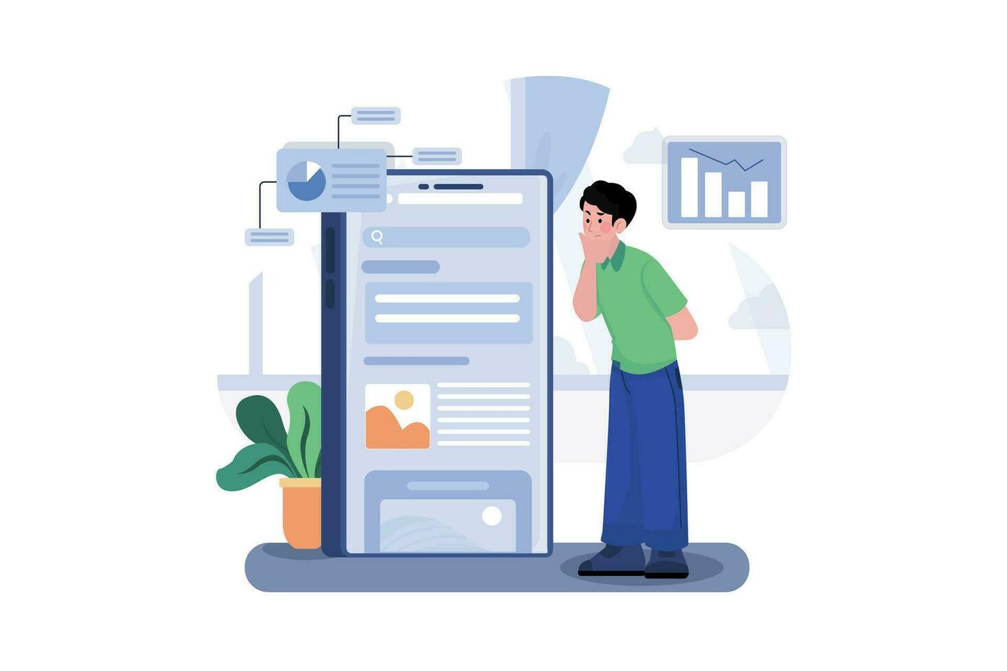 Mobile SEO Illustration concept on white background vector
