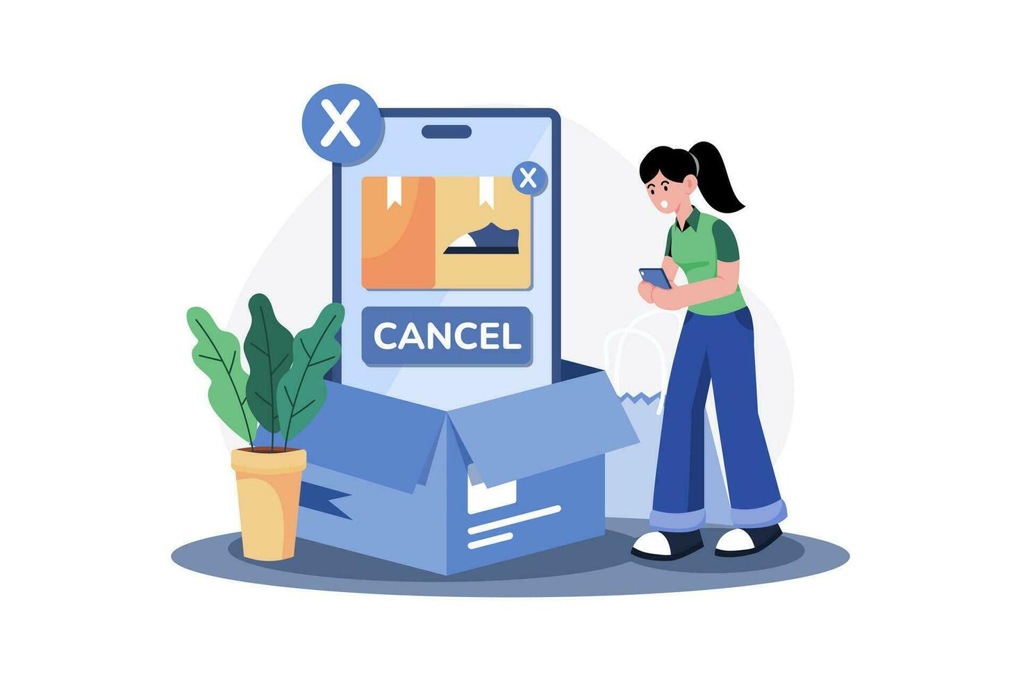 Cancel Order Illustration concept vector