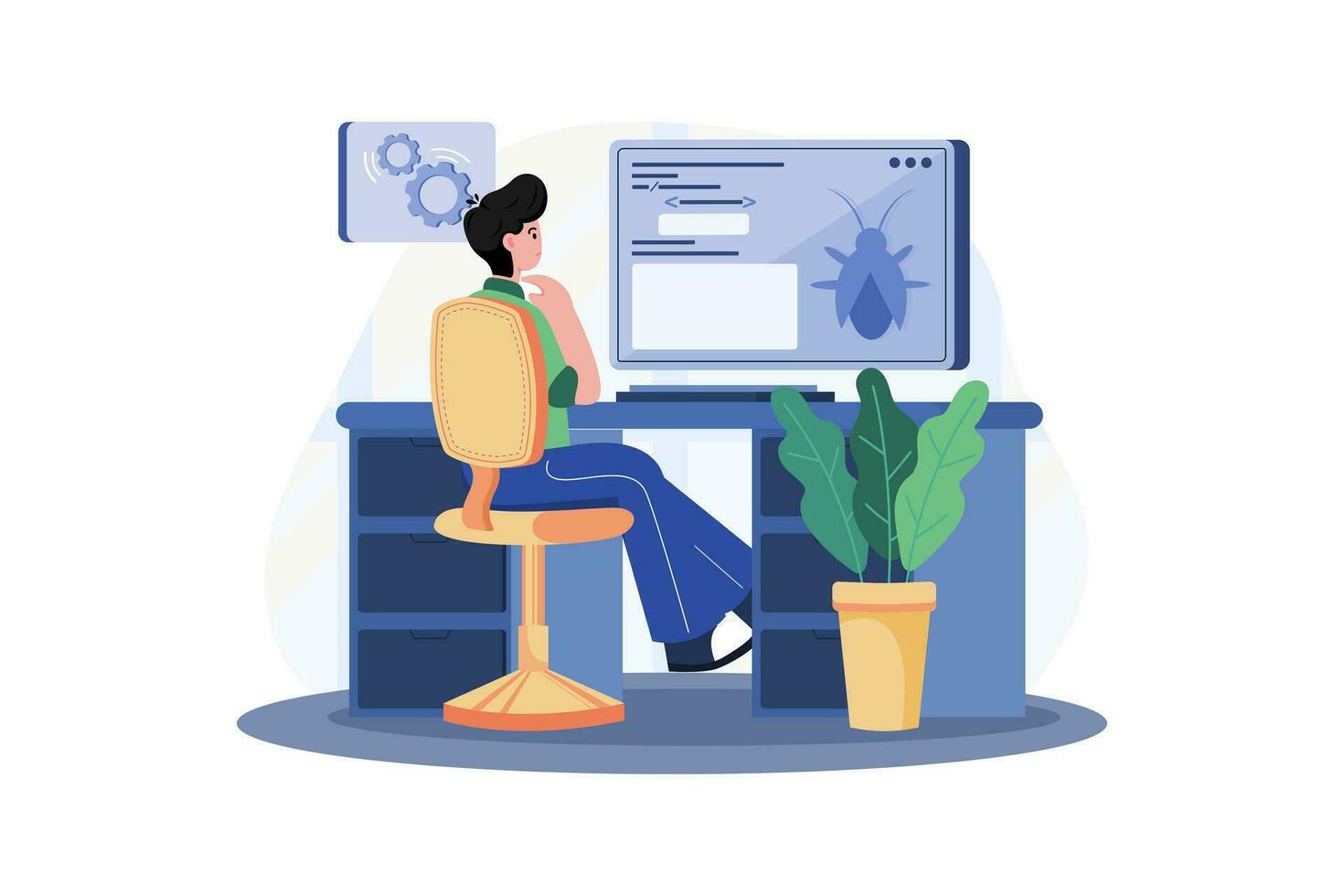 Software Testing Illustration concept. A flat illustration isolated on white background vector