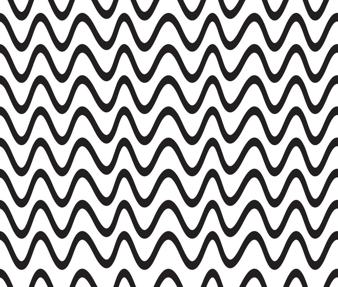 Wavy line seamless pattern vector illustration, Black and white.