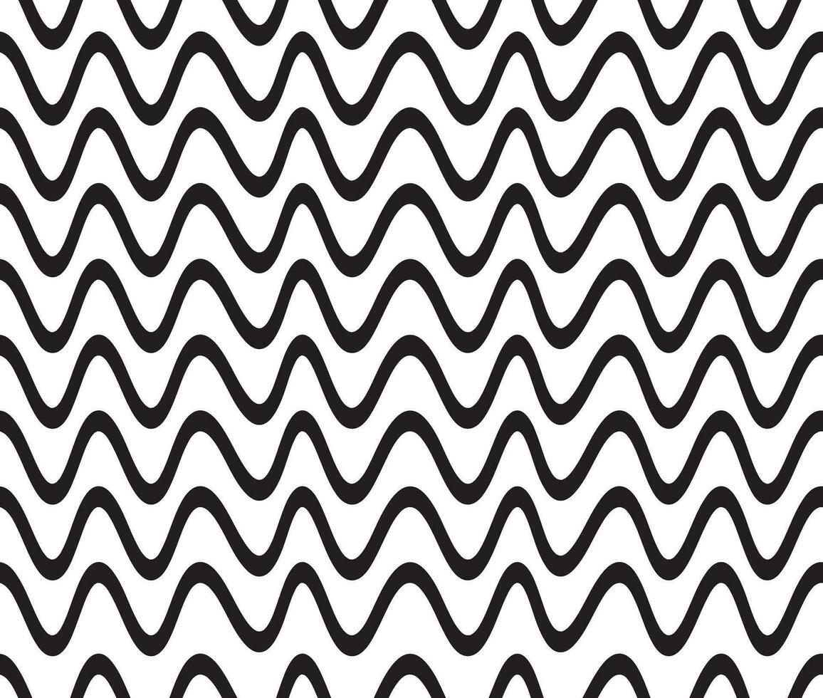 Wavy line seamless pattern vector illustration, Black and white.