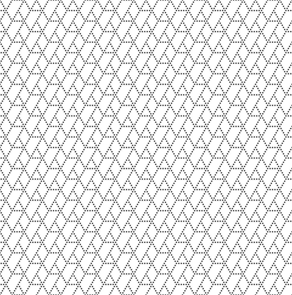 Geometric seamless pattern, black and white background, vector illustration.