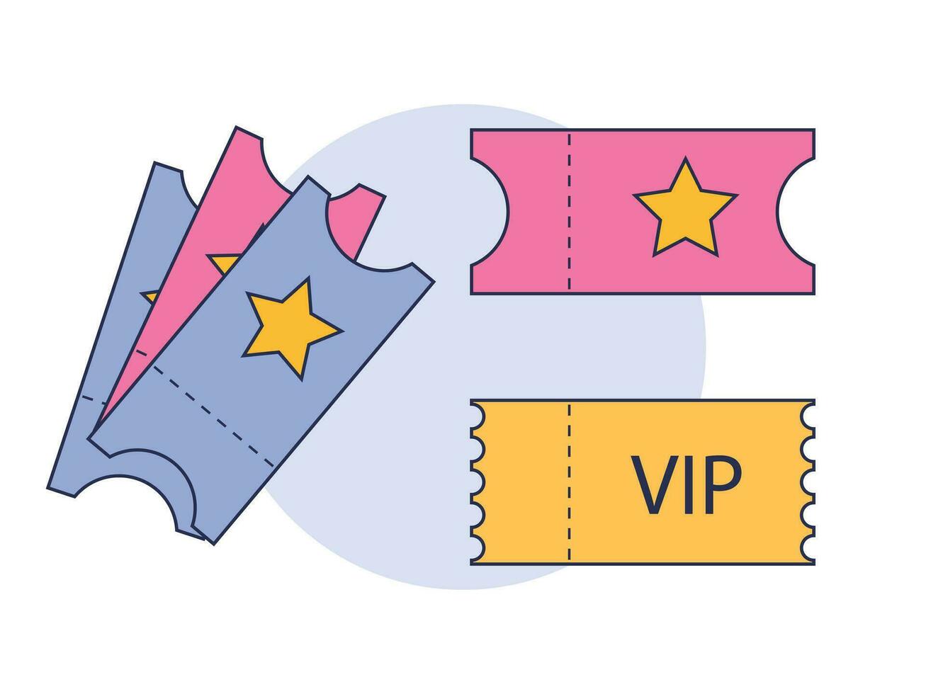 Simple Set of Tickets, voucher vector illustration
