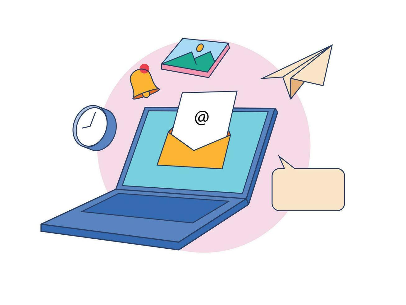 Envelope with letter on screen symbol for newsletter Subscribe. notification, web, deadline vector