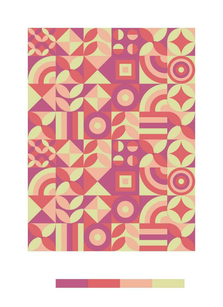 a colorful pattern with geometric shapes and colors vector