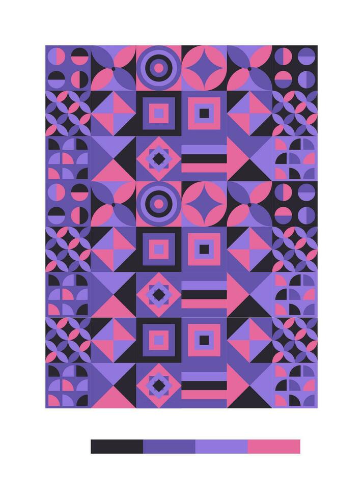 a colorful pattern with geometric shapes and colors vector