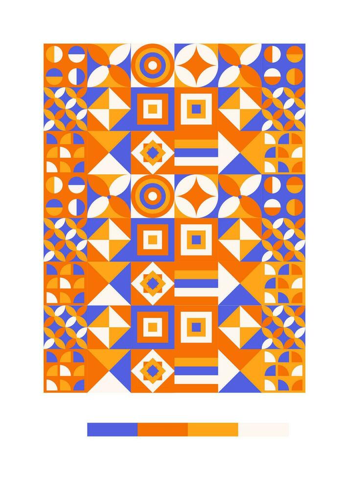 a colorful pattern with geometric shapes and colors vector