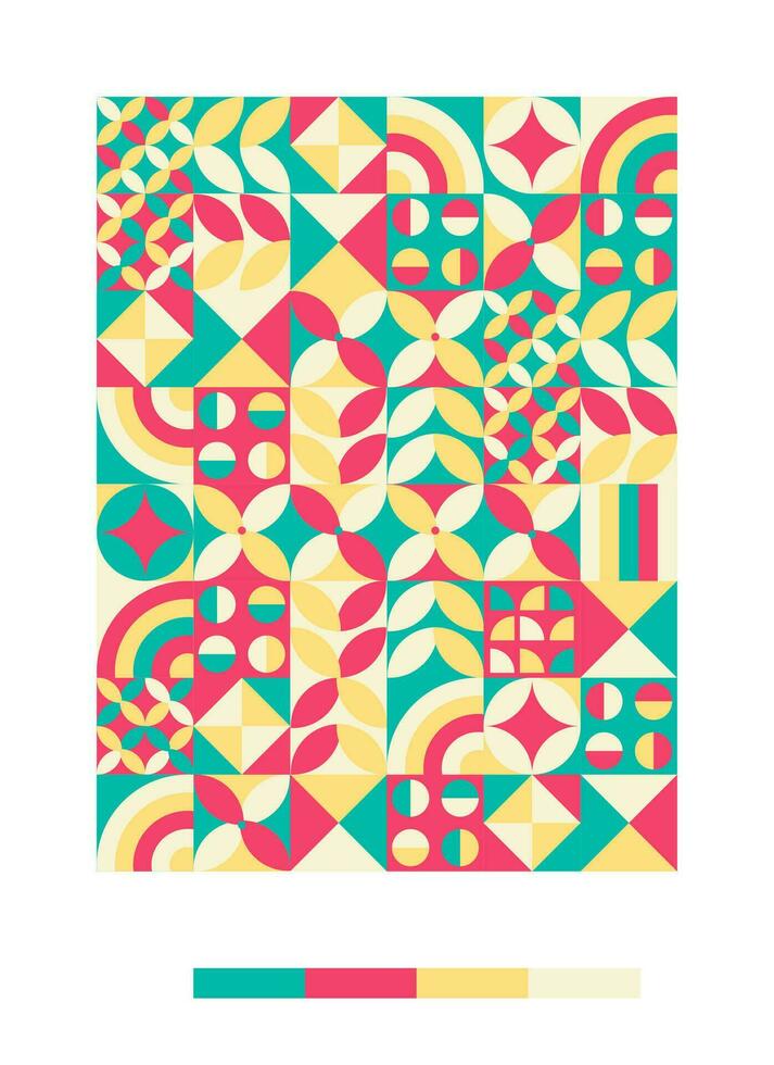 a colorful pattern with geometric shapes and colors vector