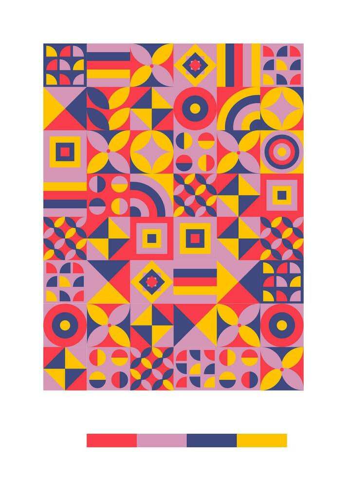 a red, orange and black geometric pattern vector